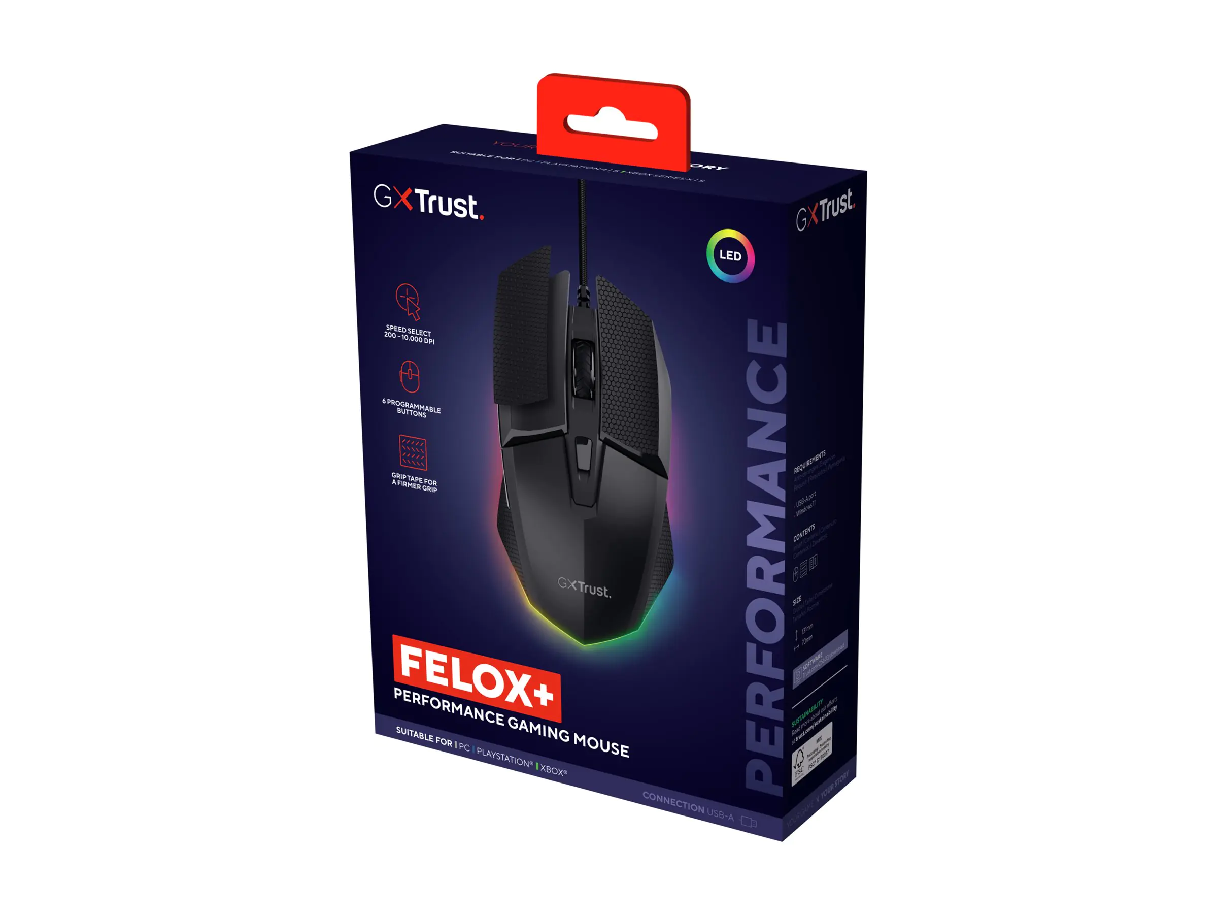 Trust Gaming GXT 121 Felox+ - Maus - beleuchtet