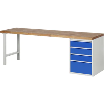 RAU Werkbank 7000 2.500 x 890 x 700 mm (B x H x T) enzianblau lichtgrau