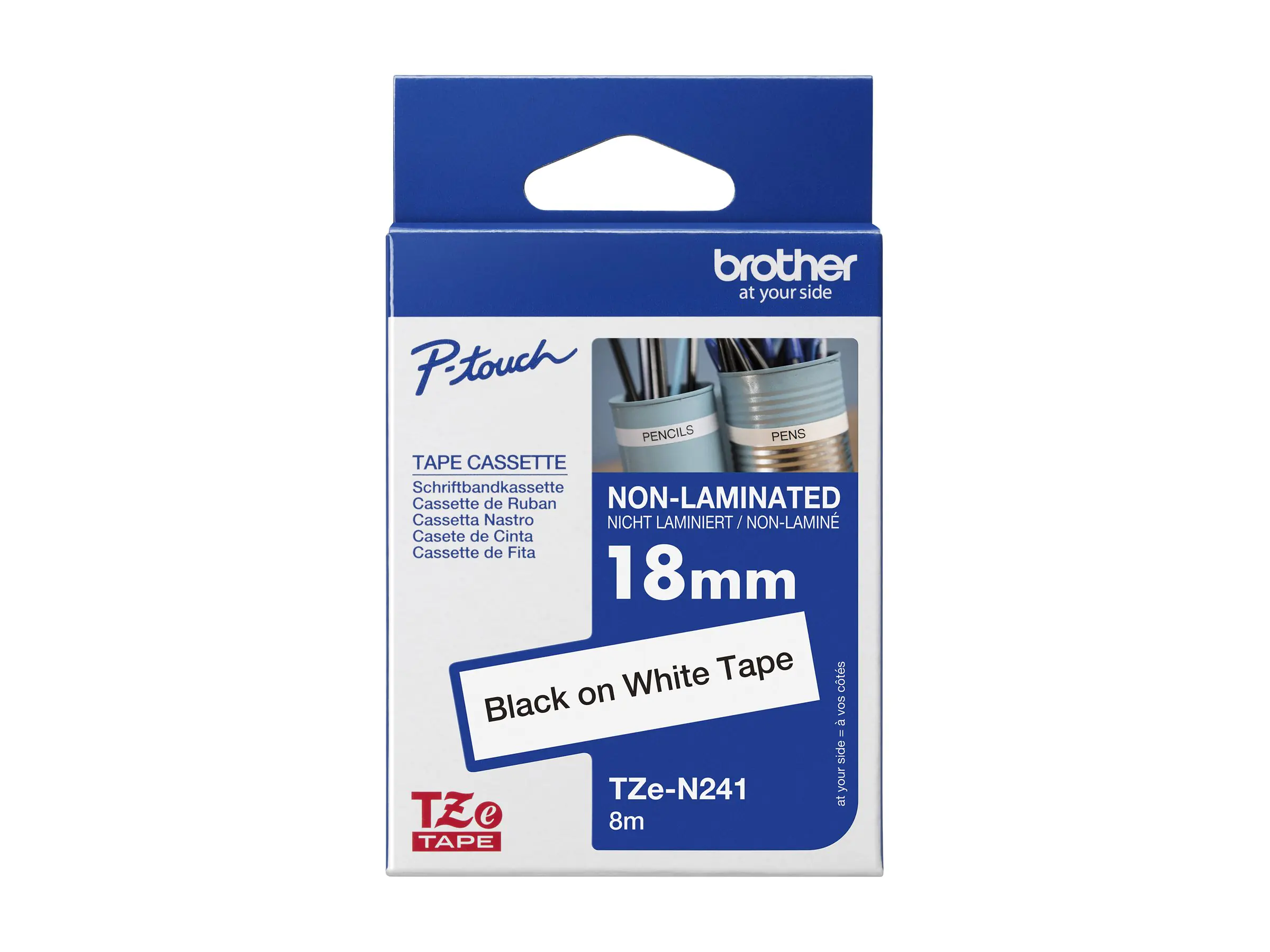 Brother TZe-N241 - Schwarz auf Weiß - Rolle (1,8 cm x 8 m) TZEN241