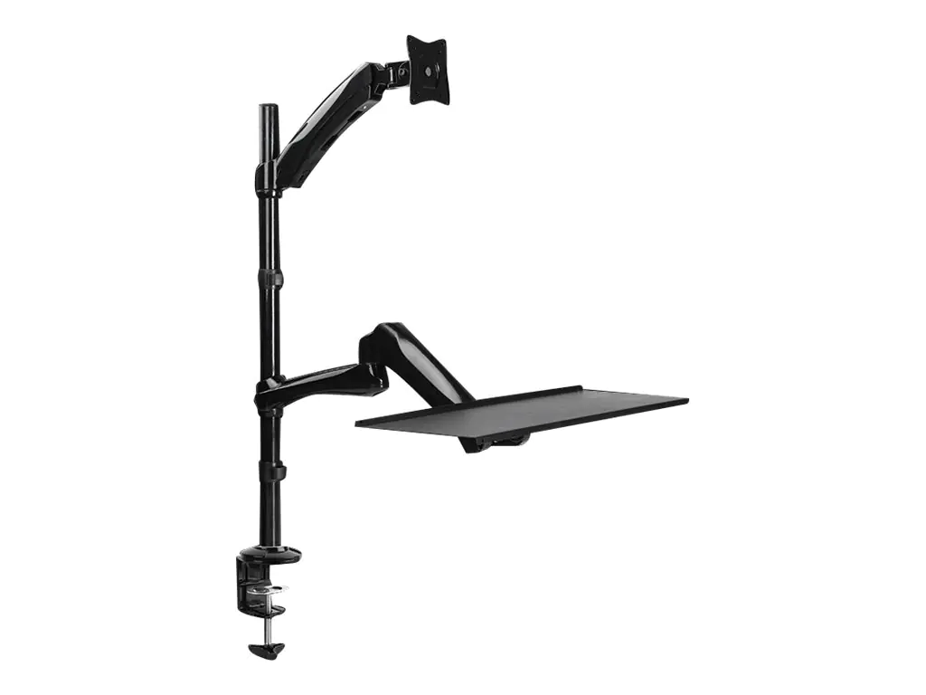 LogiLink Sit-Stand Workstation - Befestigungskit für Monitor / Tastatur (einstellbarer Arm) - Bildschirmgröße: 33-68.6 cm (13"-27") - Tischmontage