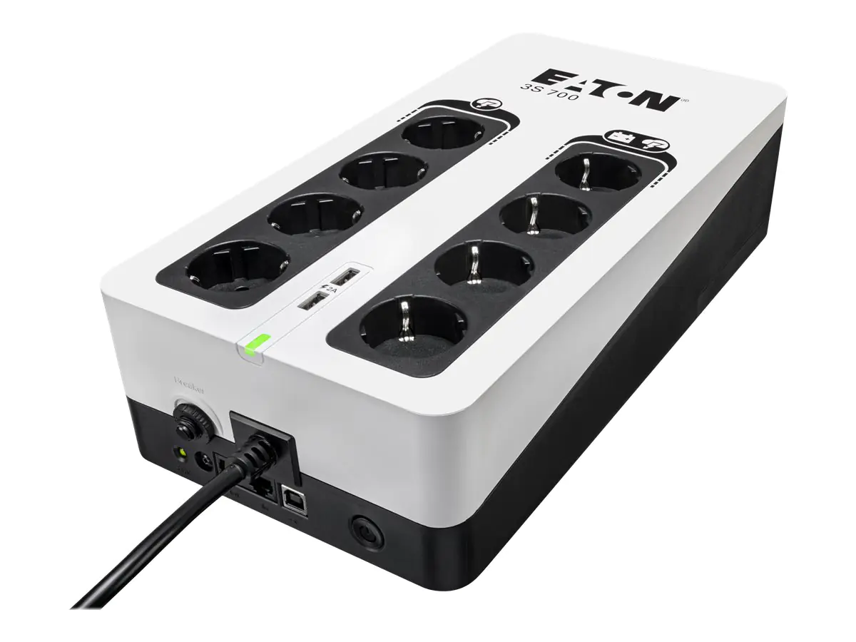 Eaton 3S 700 - USV - Wechselstrom 220-240 V - 420 Watt - 700 VA - 1-phasig - USB - Ausgangsanschlüsse: 8