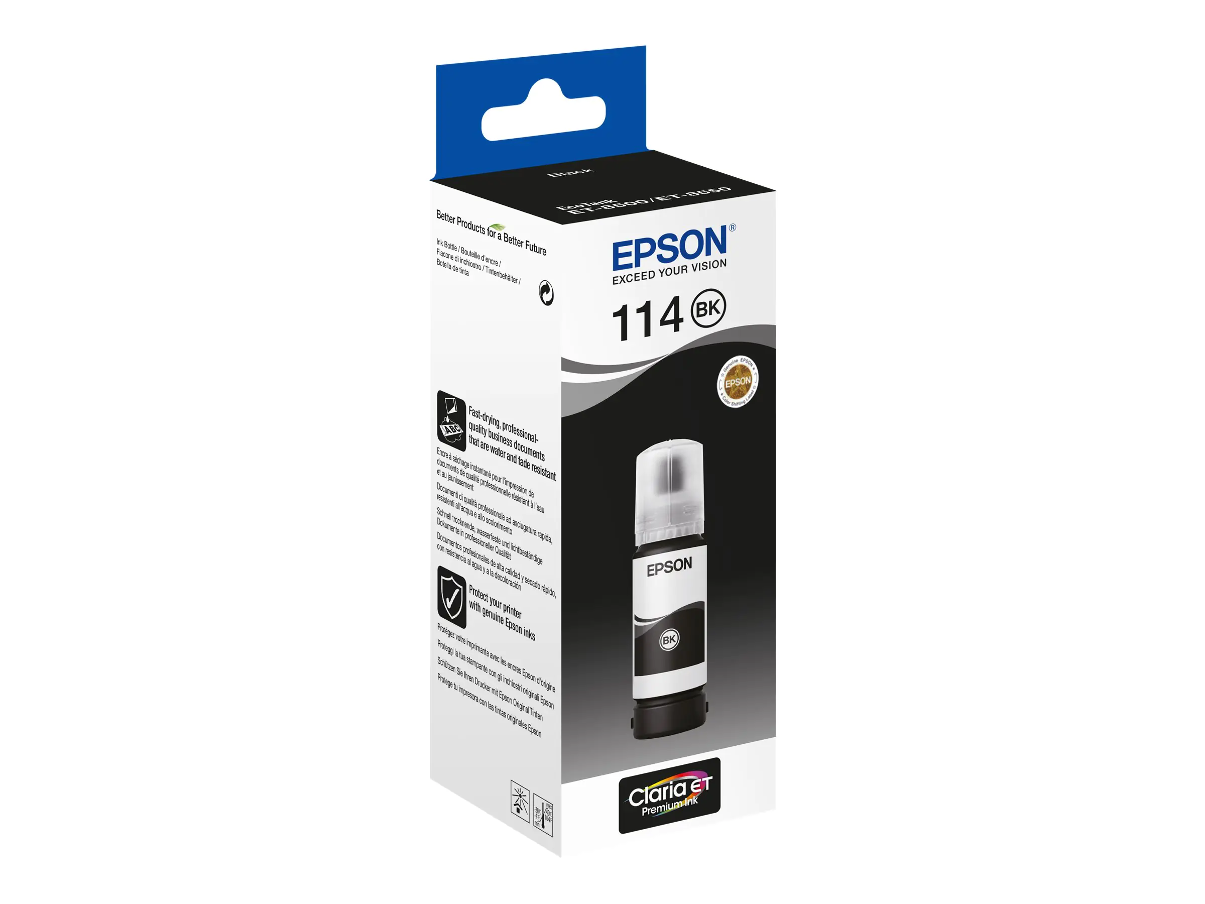 Epson 114 - 70 ml - Schwarz - original - Nachfülltinte - für EcoTank ET-8500, ET-8550