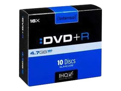 Intenso - 10 x DVD+R - 4.7 GB 16x - Slim Jewel Case