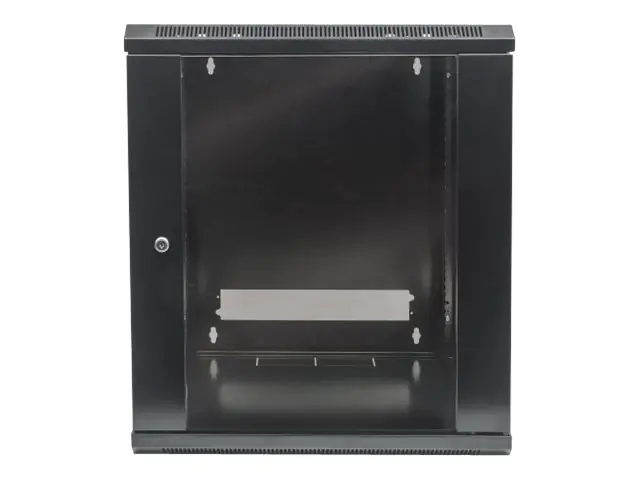 Intellinet Network Cabinet, Wall Mount (Standard), 12U, Usable Depth 260mm/Width 510mm, Black, Flatpack, Max 60kg, Metal & Glass Door, Back Panel, Removeable Sides,Suitable also for use on desk or floor, 19",Parts for wall install (eg screws/rawl plu