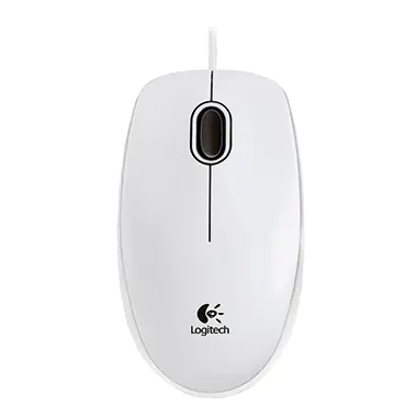 Logitech B100 - Maus - rechts- und linkshändig - optisch - 3 Tasten - kabelgebunden - USB - weiß