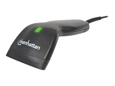 Manhattan Contact CCD Handheld Barcode Scanner, USB, 55mm Scan Width, Cable 150cm, Max Ambient Light 50,000 lux (sunlight), Black, Three Year Warranty, Box - Barcode-Scanner - Handgerät - 200 Scans/Sek. - decodiert - USB
