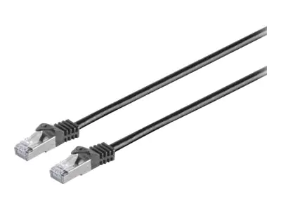 exertis Connect - Patch-Kabel - RJ-45 (M) zu RJ-45 (M) - 2 m - SFTP, PiMF - CAT 7 (Kabel) / CAT 6a (Anschlüsse) - halogenfrei - Schwarz