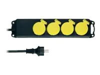 REV - Steckdosenleiste - Wechselstrom 250 V - 3500 Watt - Ausgangsanschlüsse: 4 - 1.4 m Schnur - Schwarz, Gelb