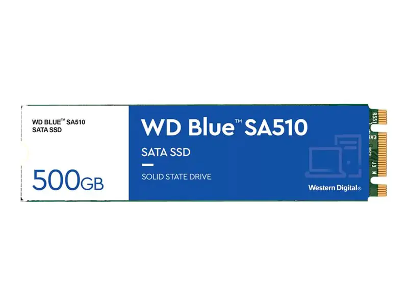 WD Blue SA510 WDS500G3B0B - SSD - 500 GB - intern - M.2 2280 - SATA 6Gb/s - Blau