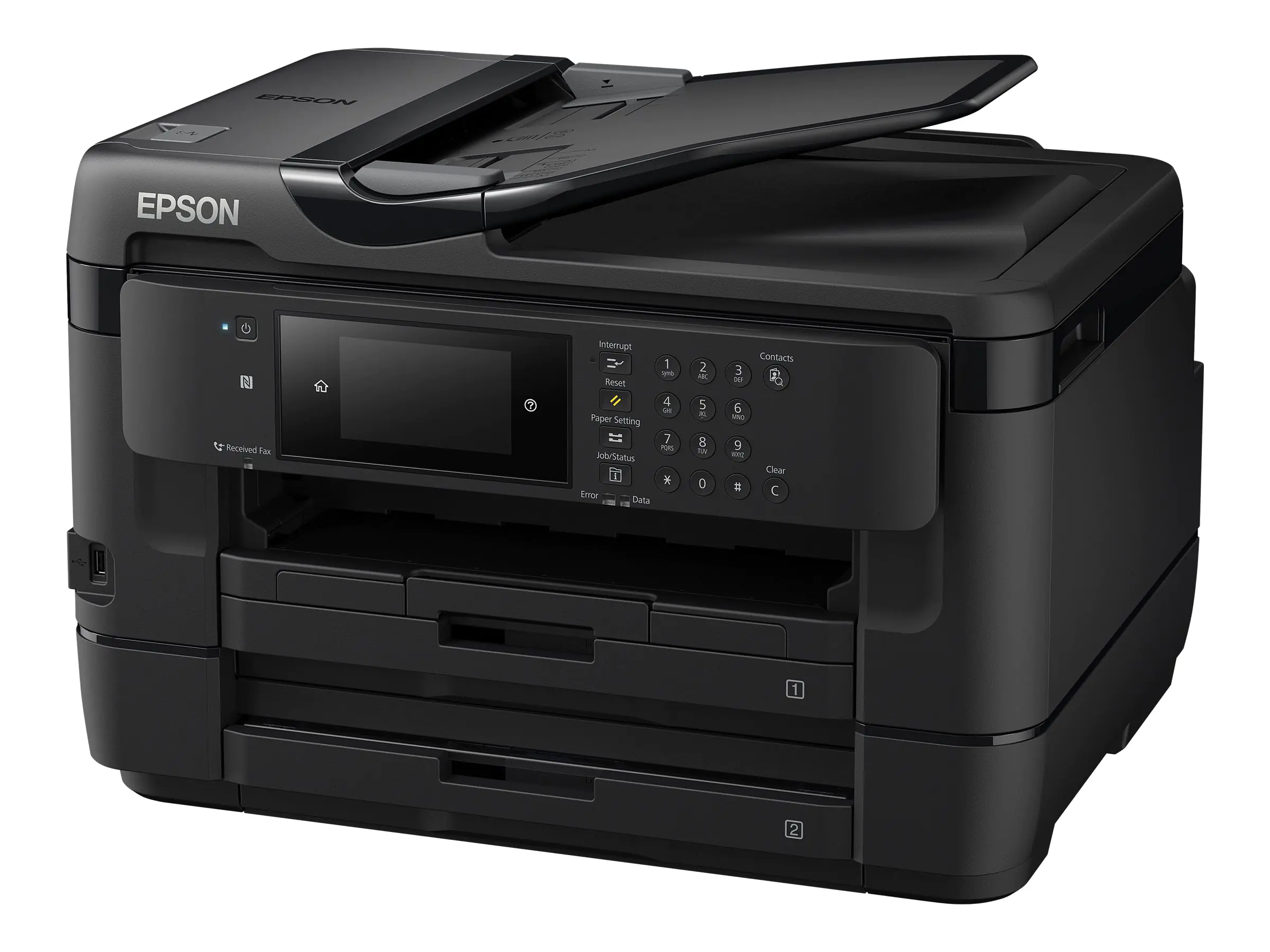 Epson WorkForce WF-7720DTWF - Multifunktionsdrucker - Farbe - Tintenstrahl - A3 (Medien) - bis zu 18 Seiten/Min. (Drucken) - 500 Blatt - 33.6 Kbps - USB 2.0, LAN, Wi-Fi(n), USB-Host, NFC