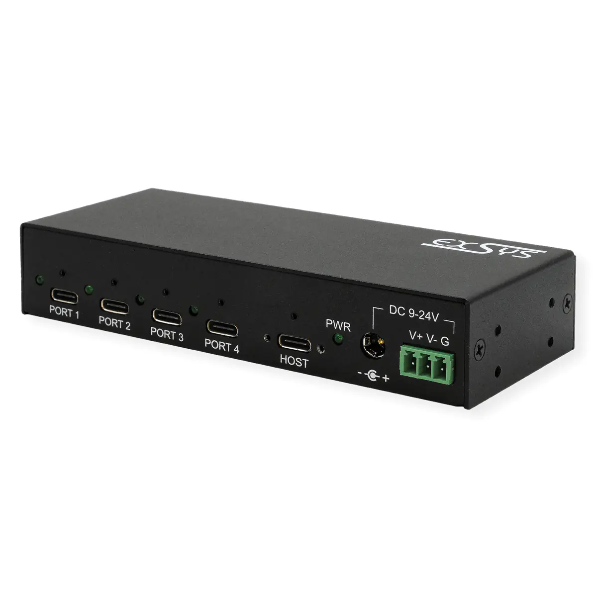 Exsys USB 3.2 Gen2 HUB 4-Ports inkl.Netzt. 4xC-Anschlüsse 12V/5A