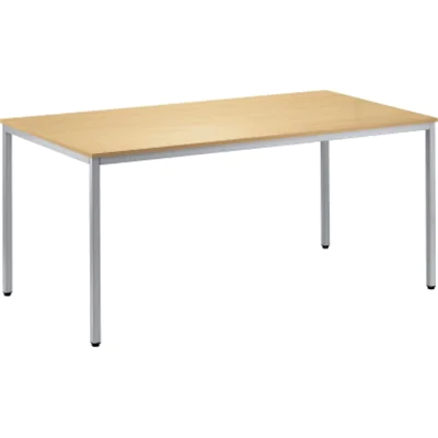 Konferenztisch 1.800x800mm Gestell alusilber Platte buche