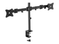 Equip Life - Befestigungskit (Tischmontage, 2 Gelenkarme, Montage für uneingeschränkte Bewegung, 2 VESA-Adapter) - für 2 LCD-Displays - Bildschirmgröße: 33-68.6 cm (13"-27")