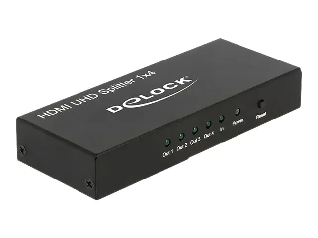DeLock HDMI UHD Splitter 1 x HDMI in > 4 x HDMI out 4K - Video-/Audio-Splitter - 4 x HDMI - Desktop