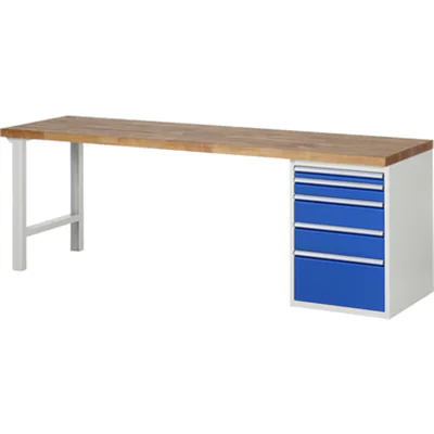 RAU Werkbank 7000 2.500 x 890 x 700 mm (B x H x T) enzianblau lichtgrau