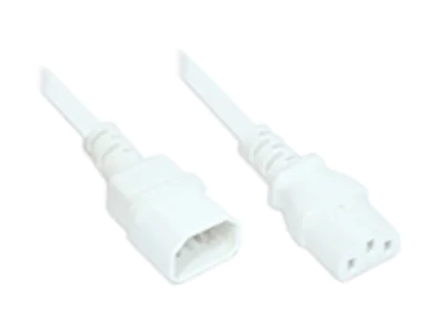 Good Connections Kaltgeräteverlängerung C14 (gerade) an C13 (gerade) - weiß - 0,75mm² - 2m