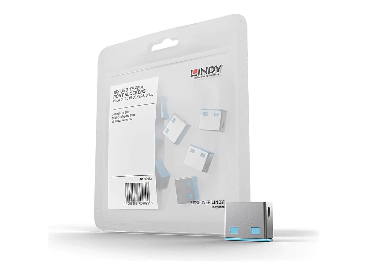 Lindy USB Port Blocker - USB-Portblocker - Blau (Packung mit 10) 40462