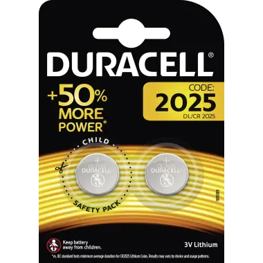DURACELL Batterie CR2025 203907 Lithium Knopfzelle 3V 2 St./Pack.