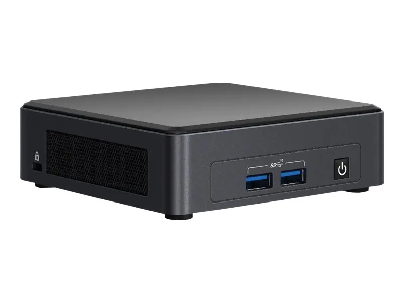 Intel Next Unit of Computing 11 Pro Kit NUC11TNKi70Z - Barebone - Mini-PC - 1 x Core i7 1165G7 - RAM 0 GB - Intel Iris Xe Grafikkarte - 1GbE, Bluetooth 5.2 - WLAN: 802.11a/b/g/n/ac/ax, Bluetooth 5.2