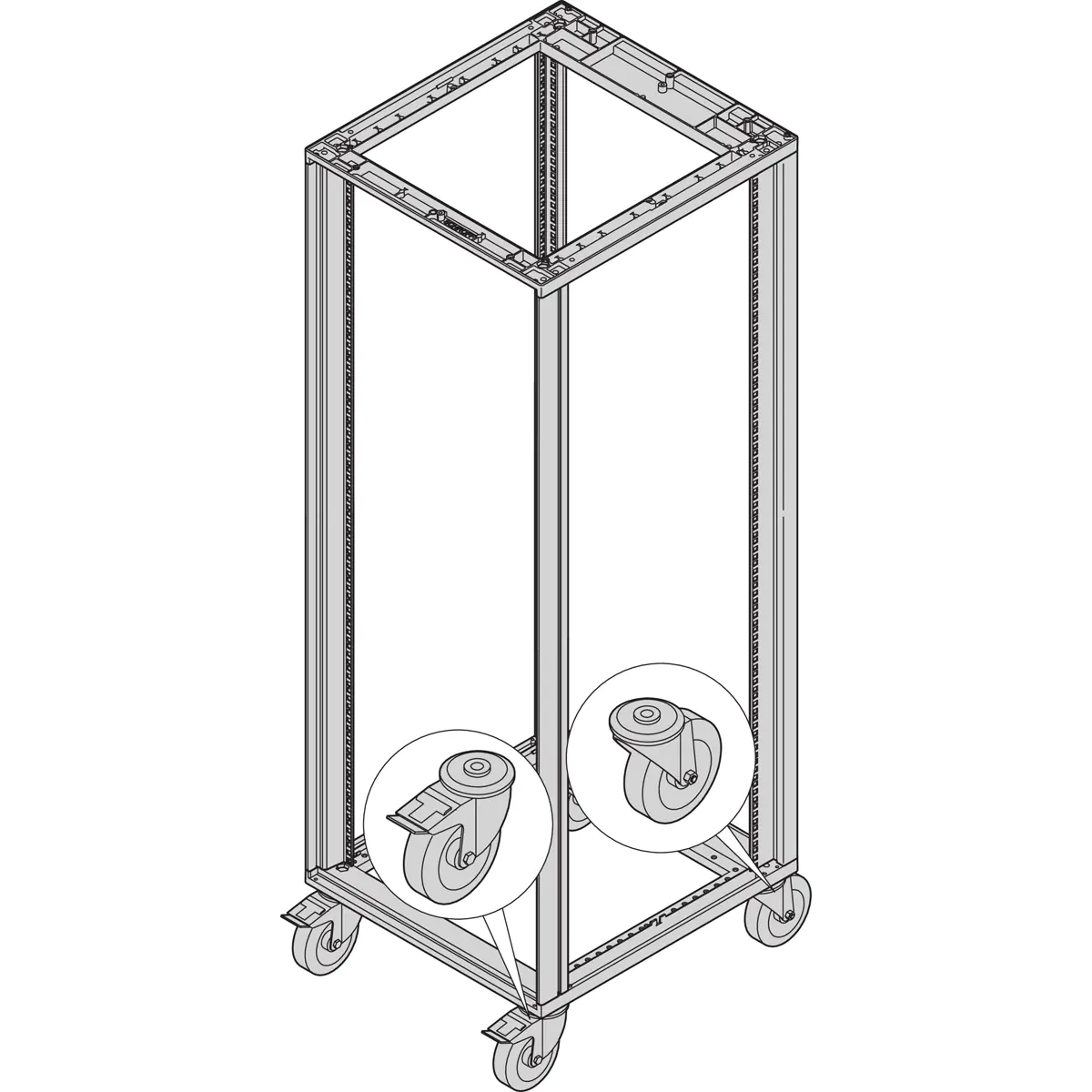 SCHROFF CASTOR KIT 400KG 125 DIA 4PC