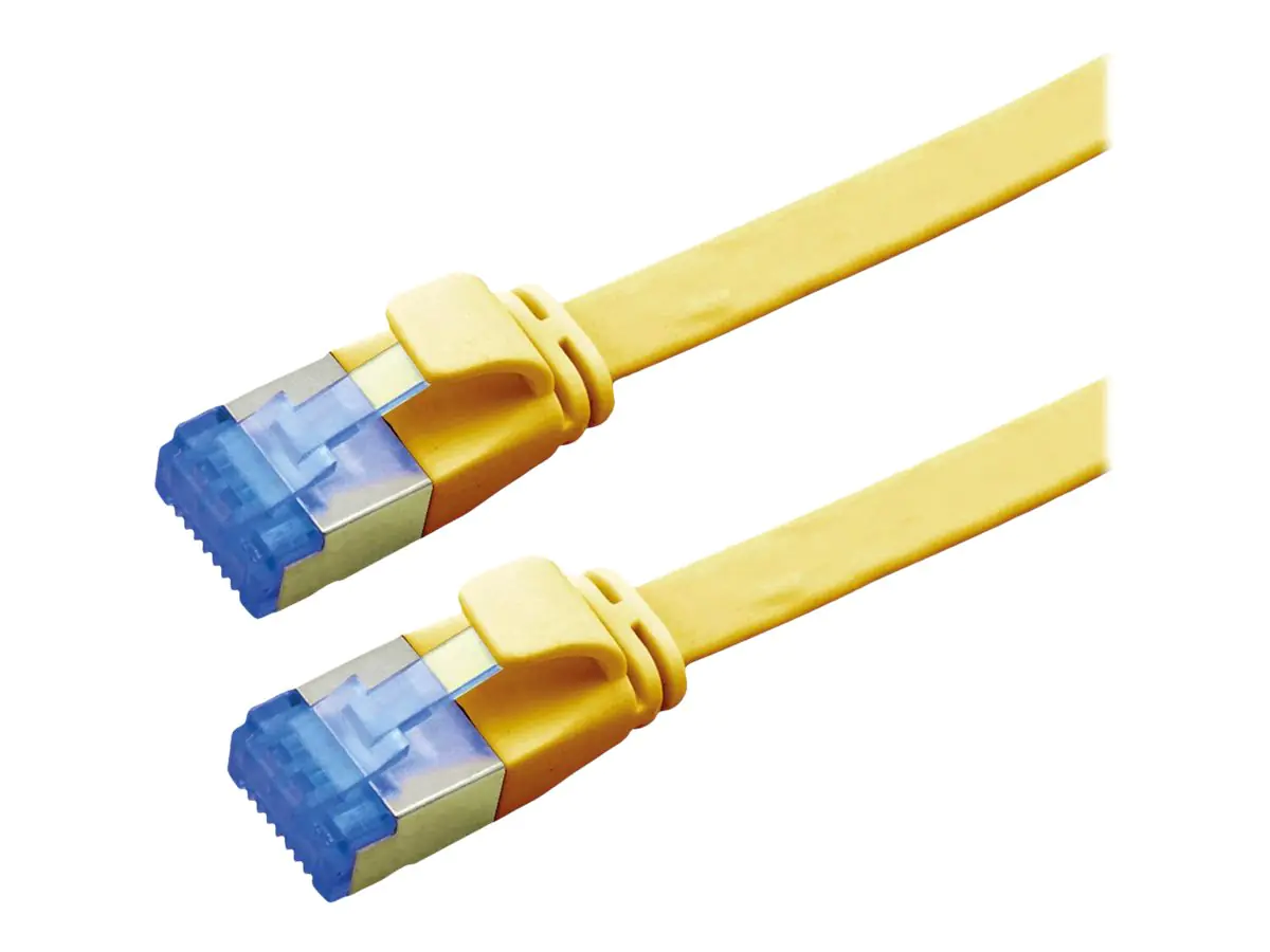 VALUE - Patch-Kabel - RJ-45 (M) zu RJ-45 (M) - 1 m - Foiled Unshielded Twisted Pair (F/UTP) - CAT 6a - geformt, ohne Haken, verseilt, flach - Gelb