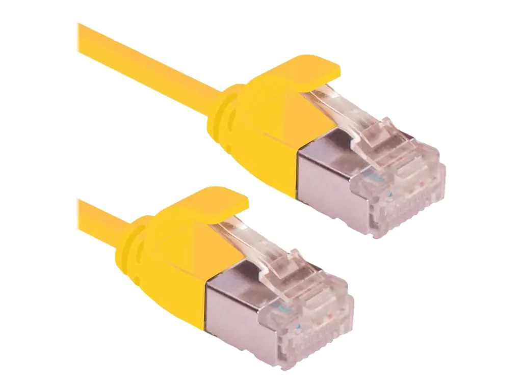 Roline Green - Patch-Kabel - RJ-45 (M) zu RJ-45 (M) - 1 m - 3.6 mm - U/FTP - CAT 6a - halogenfrei, geformt, ohne Haken, verseilt - Gelb, pantone 135C