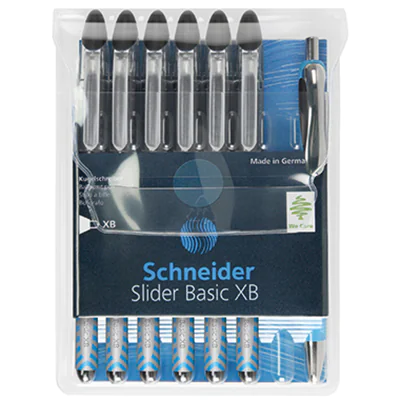 Schneider Schreibgeräte Kugelschreiber Slider Basic schwarz 6 St.+ GRATIS Rave XB 151276