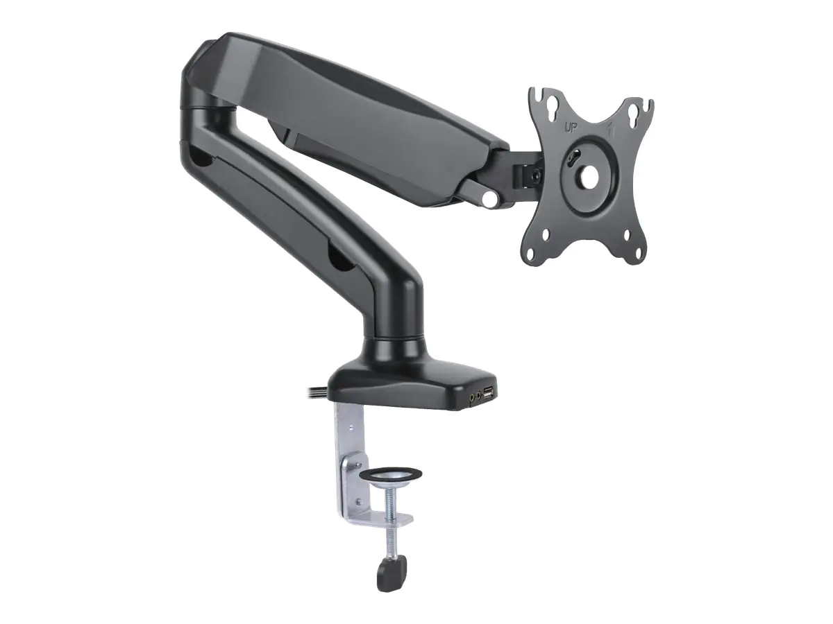 TECHly - Befestigungskit - einstellbarer Arm - für LCD-Display - Schwarz - Bildschirmgröße: 33-68.6 cm (13"-27") - Schreibtisch, Tischmontage