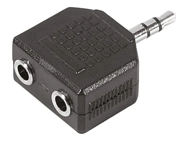 exertis Connect - Audio-Splitter - mini-phone stereo 3.5 mm weiblich zu mini-phone stereo 3.5 mm männlich - Schwarz