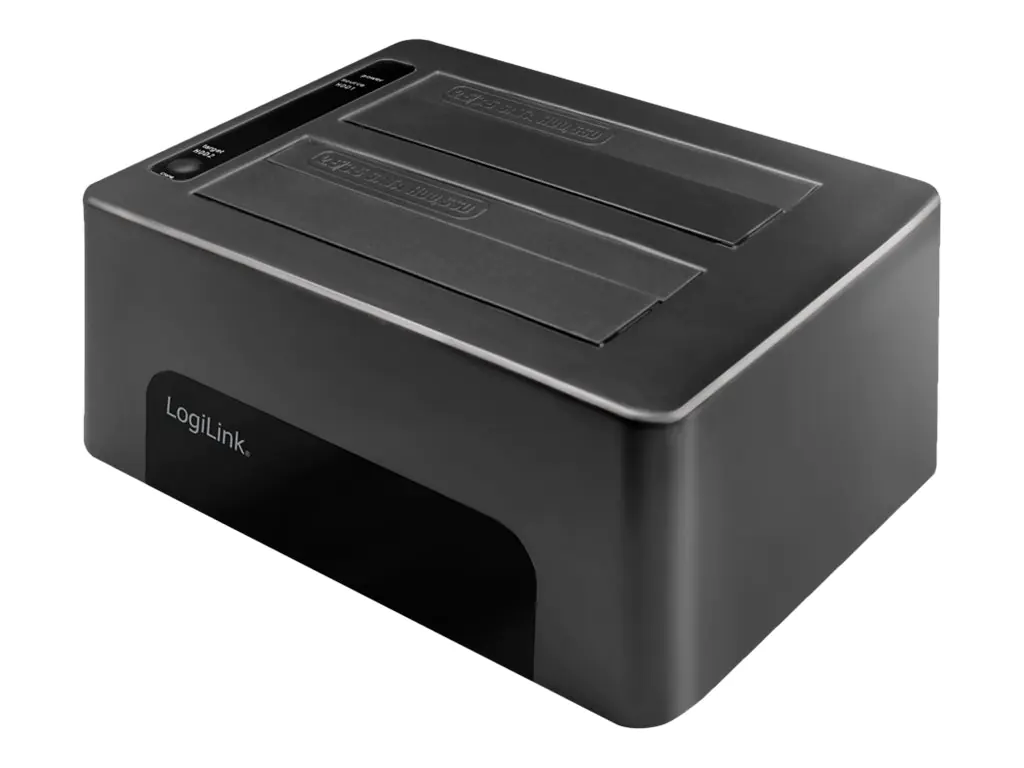 LogiLink - HDD-Dockingstation mit Klon-Funktion Schächte: 2 - 2,5" / 3,5" gemeinsam genutzt (6,4 cm/8,9 cm gemeinsam genutzt) - SATA - USB 3.0 - Schwarz