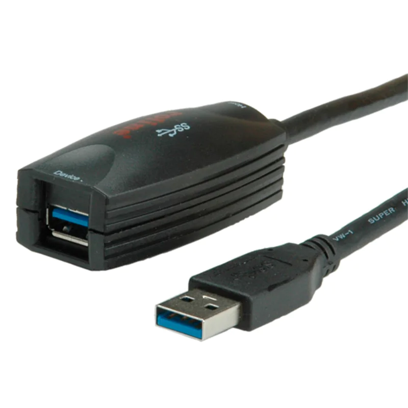 Roline - USB-Verlängerungskabel - USB Typ A (W) zu USB Typ A (M) - USB 3.0 - 5 m - Schwarz