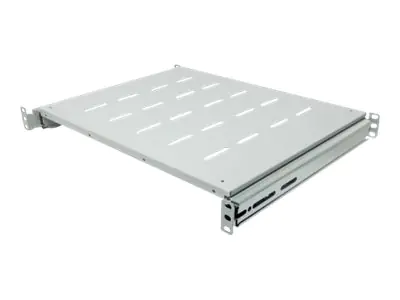 Intellinet 19" Ausziehbarer Fachboden, 1 HE, geeignet für Schränke mit 600 bis 800 mm Tiefe, Ablagefläche 350 mm Tiefe, grau - Rack - Regal - Grau, RAL 7035 - 1U - 48.3 cm (19")
