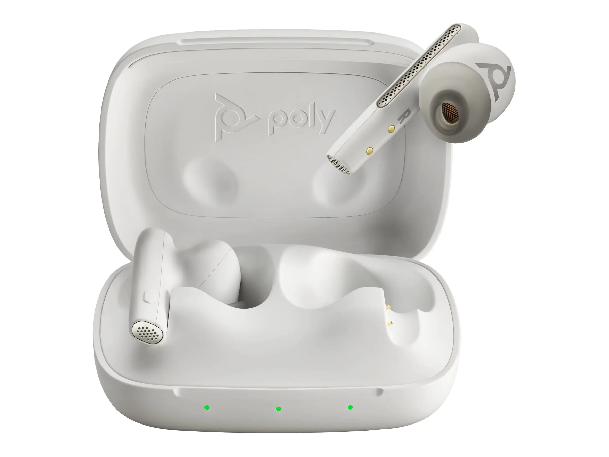 Poly Voyager Free 60 UC - True Wireless-Kopfhörer mit Mikrofon - im Ohr - Bluetooth - aktive Rauschunterdrückung - Adapter USB-A via Bluetooth - Sandweiß - Zoom Certified