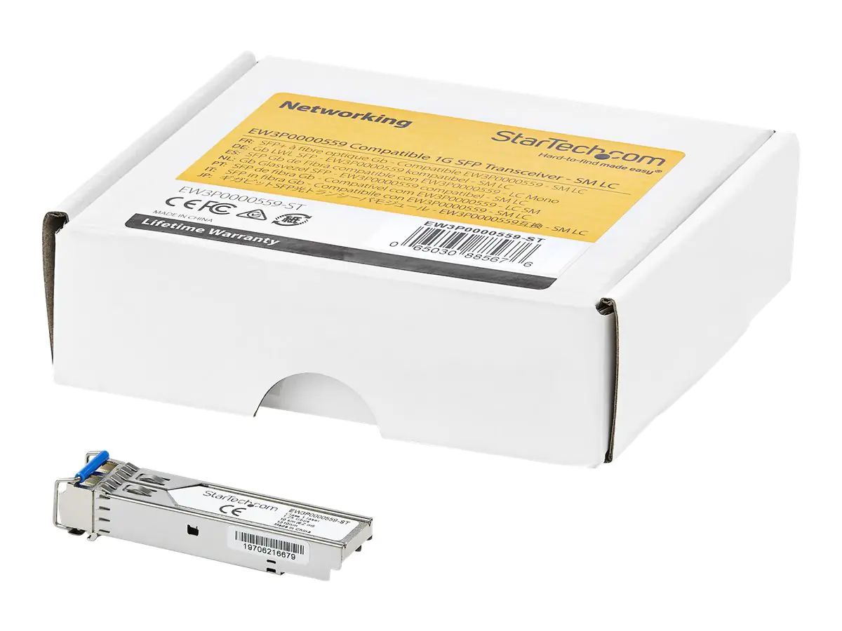 StarTech EW3P0000559-ST Transceiver Modul (SFP Module, 1000Base-LX Citrix kompatibel, Glasfaser, 1310nm, LC Single Mode mit DDM) - SFP (Mini-GBIC)-Transceiver-Modul (gleichwertig mit: Citrix EW3P0000559) - 1GbE - 1000Base-LX - LC Single-Modus - bis zu 10