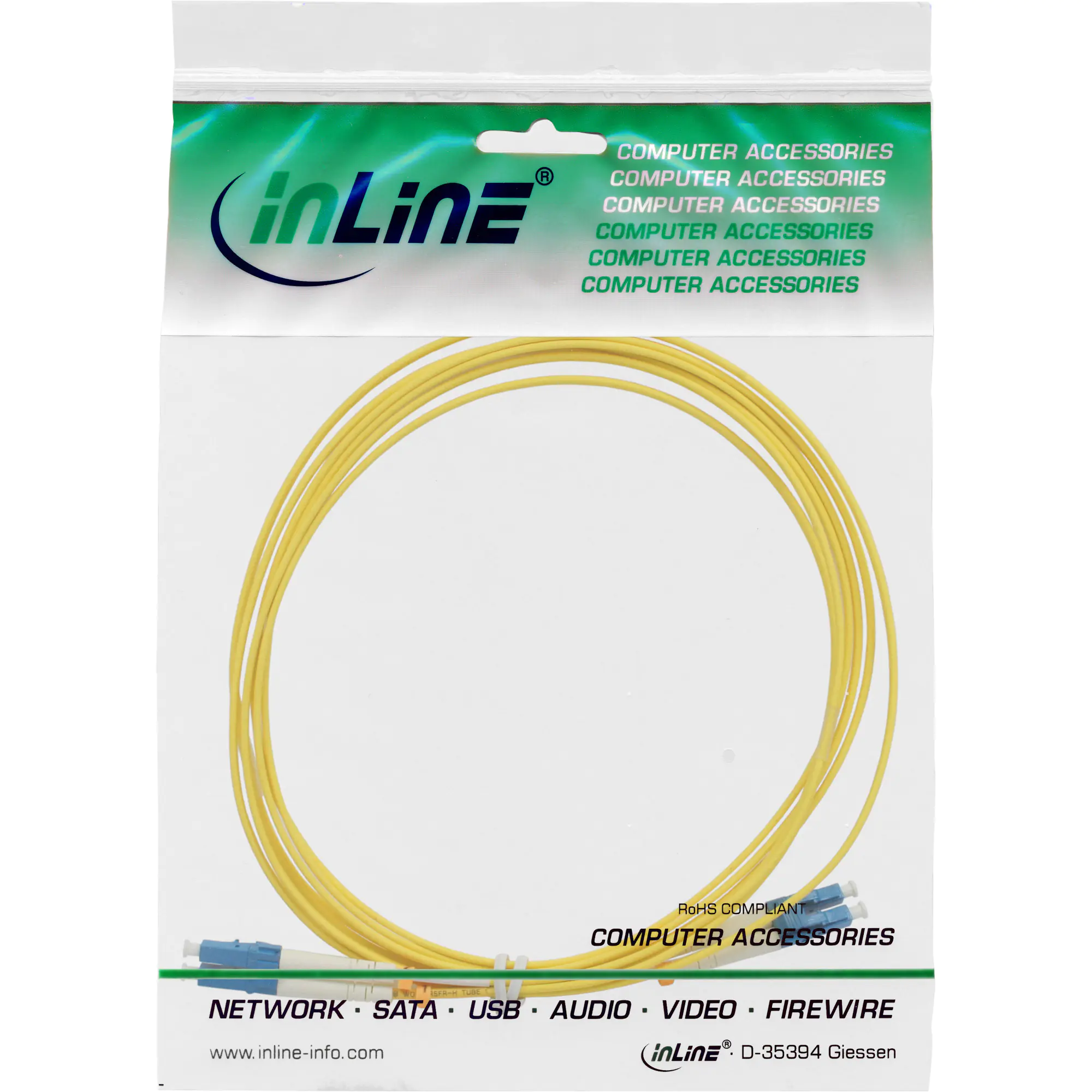InLine LWL Duplex Kabel - LC/LC - 9/125µm - OS2 - 0,5m 88656V