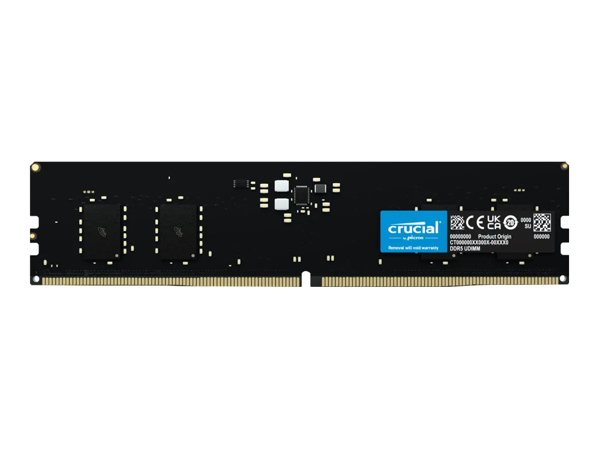 Crucial - DDR5 - Modul - 8 GB - DIMM 288-PIN - 5200 MHz / PC5-41600 - CL42 - 1.1 V - ungepuffert - on-die ECC - Schwarz