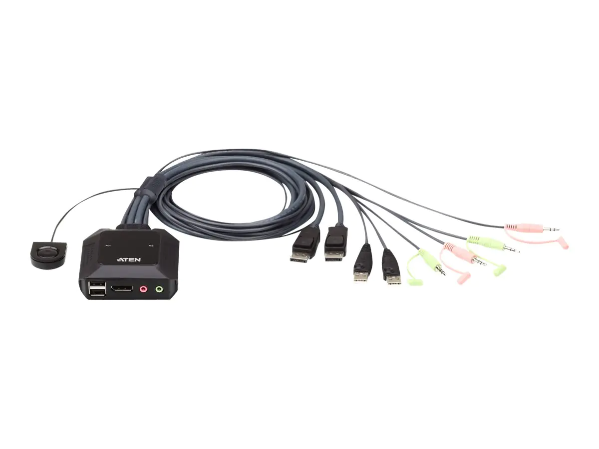 ATEN CS22DP - KVM-/Audio-/USB-Switch - 2 x KVM/Audio/USB - 1 lokaler Benutzer - Desktop