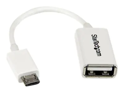 StarTech Micro USB auf USB OTG Adapter Stecker / Buchse - Micro USB zu USB Kabel 12cm - On The Go Kabel - Weiß - USB-Adapter - USB (W) zu Micro-USB Typ B (M) - USB 2.0 OTG - 12.7 cm - weiß