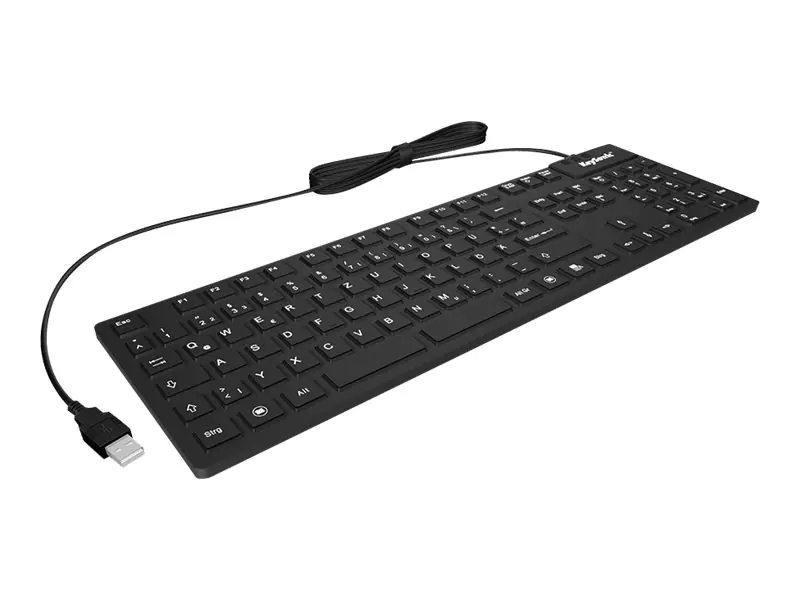 Keysonic KSK-8030 IN - Tastatur - USB - wasserdicht - Schwarz