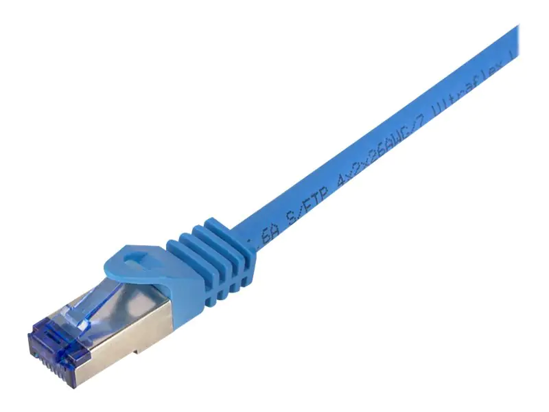 LogiLink Professional Ultraflex - Patch-Kabel - RJ-45 (M) zu RJ-45 (M) - 7.5 m - 6 mm - S/FTP - CAT 7 (Kabel) / CAT 6a (Anschlüsse) - halogenfrei, geformt, ohne Haken - Blau, RAL 5015