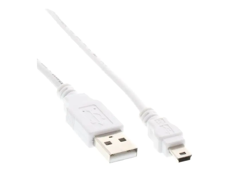 InLine - USB-Kabel - Mini-USB, Typ B (M) zu USB (M) - USB 2.0 - 1 m - weiß