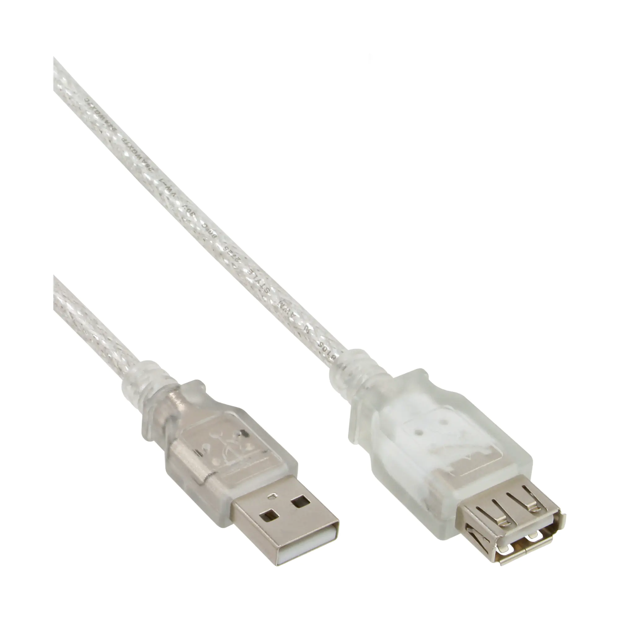 InLine - USB-Verlängerungskabel - USB (M) zu USB (W) - USB 2.0 - 3 m - durchsichtig