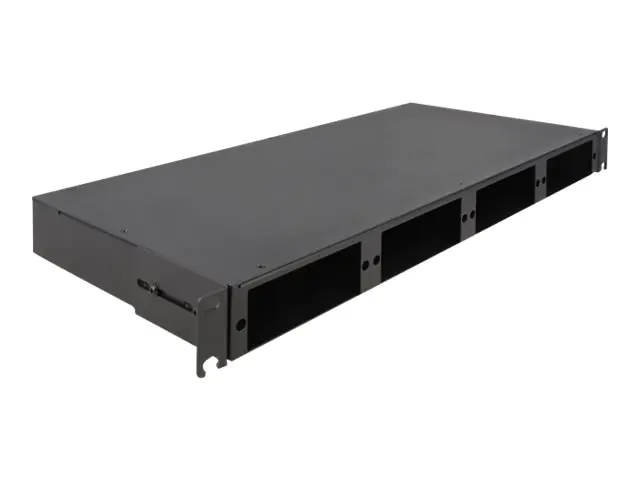 Delock Glasfaser-Patchpanel (blank) - hohe Dichte - Rack montierbar - Schwarz - 1U - 48.3 cm (19") 66924