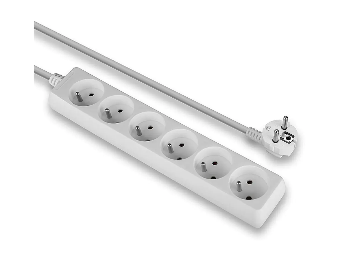 Lindy 6 Way Mains Gang Socket - Steckdosenleiste - Wechselstrom 230 V - 3680 Watt - Eingabe, Eingang French / UTE - Ausgangsanschlüsse: 6 (French / UTE) - Frankreich