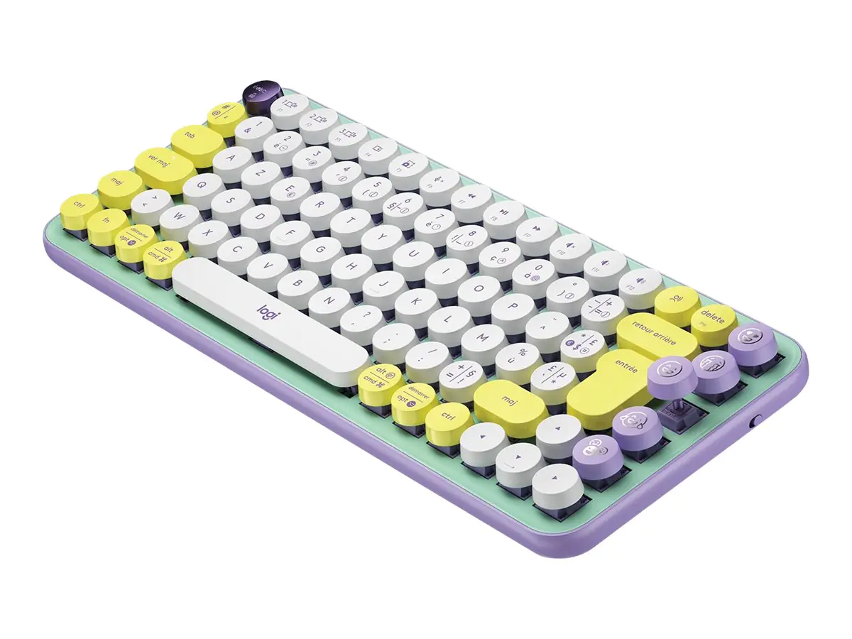 Logitech POP Keys - Tastatur - kabellos - Bluetooth 5.1 - QWERTZ - Schweiz - Tastenschalter: Brown Tactile - Daydream