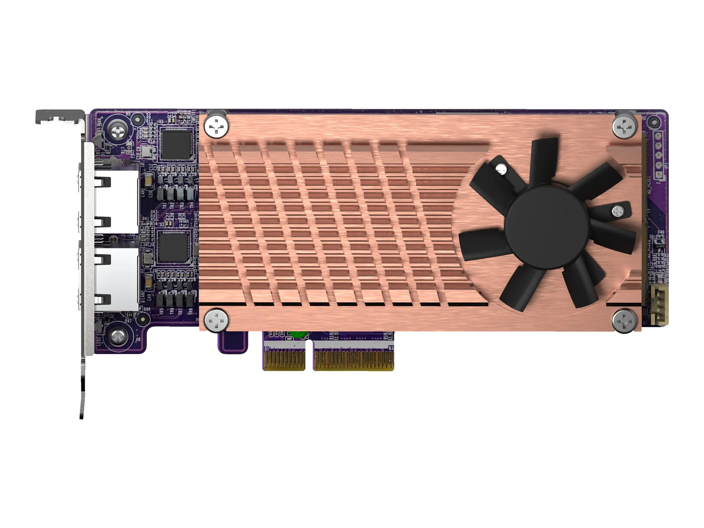 QNAP QM2-2P2G2T - Speicher-Controller - M.2 - M.2 NVMe Card / PCIe 3.0 (NVMe) - Low-Profile - PCIe 3.0 x4, 2.5 Gigabit Ethernet - für QNAP QVP-63, TS-453, 473, 673, 832, 873, TVS-672, 872, h1288; VioStor QVP-85