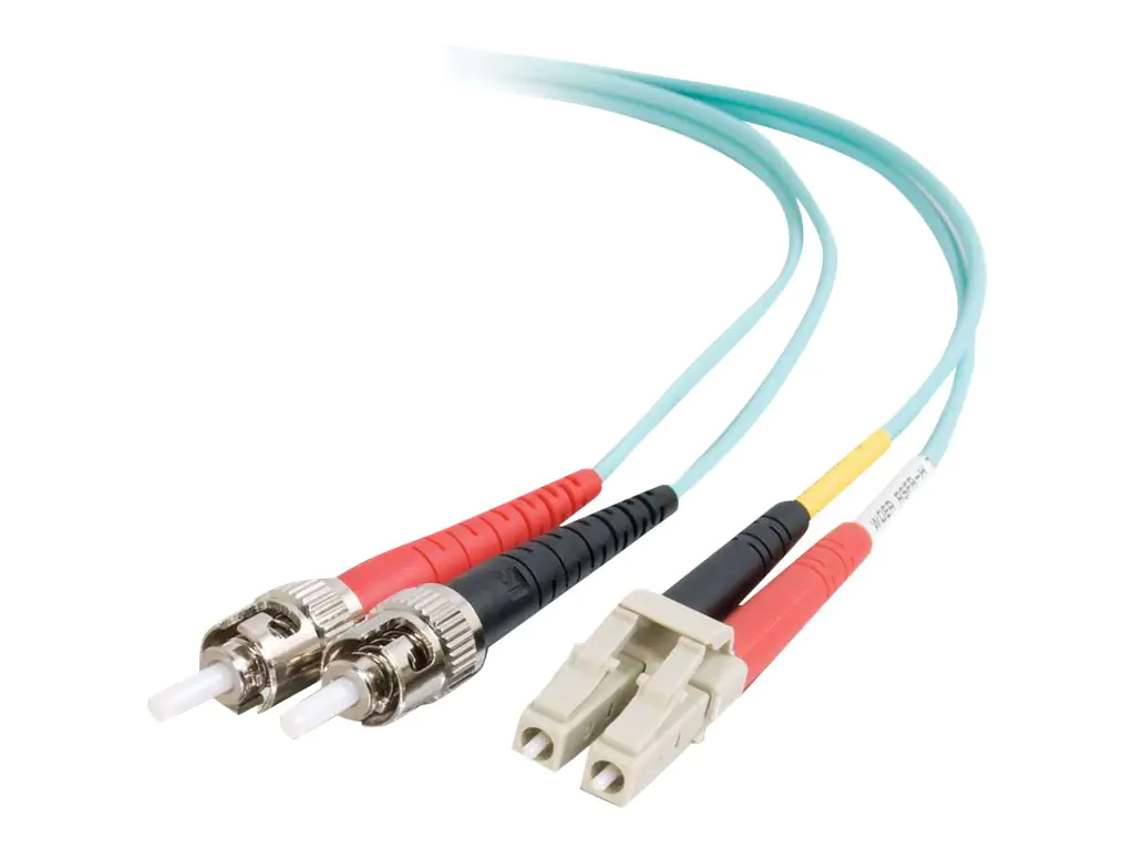 C2G LC-ST 10Gb 50/125 OM3 Duplex Multimode PVC Fiber Optic Cable (LSZH) - Netzwerkkabel - ST multi-mode (M) bis LC Multi-Mode (M) - 1 m - Glasfaser - Duplex - 50/125 Mikrometer - OM3 - halogenfrei - Aquamarin