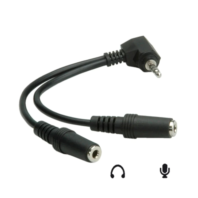 Roline - Headsetadapter - 4-poliger Mini-Stecker männlich zu mini-phone stereo 3.5 mm weiblich - 15 cm - Schwarz