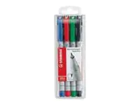 STABILO OHPen universal - Fineliner - nicht dauerhaft - für Overhead-Projektor-Folien - Schwarz, Rot, Blau, Grün - 0.4 mm - extrafein (Packung mit 4) 851/4