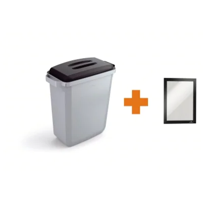 DURABLE Abfalleimer DURABIN® 60L 60l Polypropylen grau 1 Sortierfach